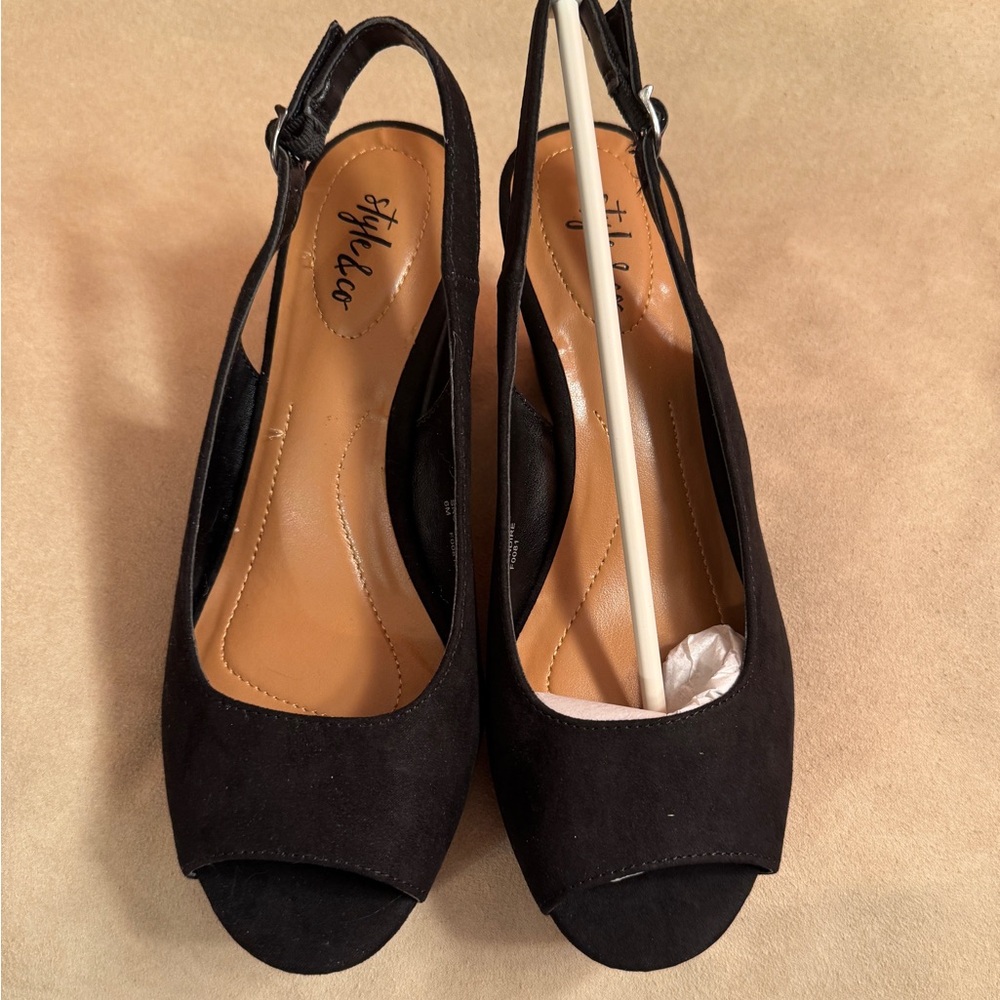 Style & Co. Black Women's Slingback Shoes (size 6)